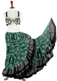 Block Print Skirt Green/black