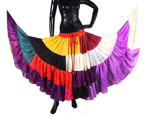 Patchwork Skirt made from Lurex Sari Fabrics