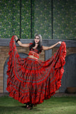 Block print skirt Beauty 4 Border skirt red