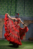 Block print skirt Beauty 4 Border skirt red