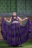 Block print skirt Beauty 4 Border skirt purple