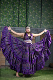 Block print skirt Beauty 4 Border skirt purple