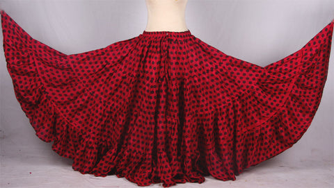 Polka Dot Skirt Block Print Red/Black