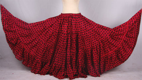 Polka Dot Skirt Block Print Red/Black