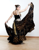 Block print skirt zig zag and assuit layer design