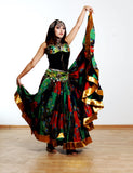 Block print skirt tie dye Beauty 4 Border skirt multi with gold border