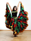 Block print skirt tie dye Beauty 4 Border skirt multi with gold border