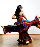 Block print skirt tie dye Beauty 4 Border skirt multi with gold border