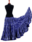Block print assuit skirt blue/silver in polyester