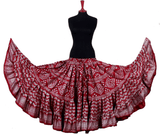 Block print assuit skirt burgundy/silver in polyester