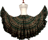 Block print skirt beauty skirt dark green