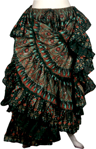 Block print skirt beauty skirt dark green