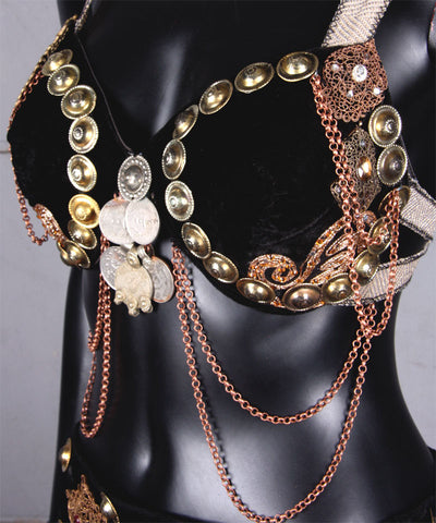 Black Beauty Double Drape Bra Belt