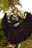 Jaipur multi dot skirt black