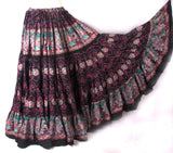 Block print skirt magenta/pink
