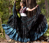Block print skirt seagreen