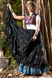 Block print skirt seagreen