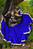 Gold border Skirt Blue