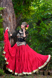 Gold border Skirt Bright pink