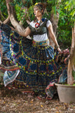 Digital print skirt blue ocean