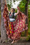 Digital print Skirt unique art burgundy