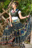 Digital print skirt blue ocean