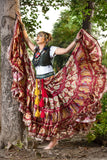 Digital print Skirt unique art burgundy