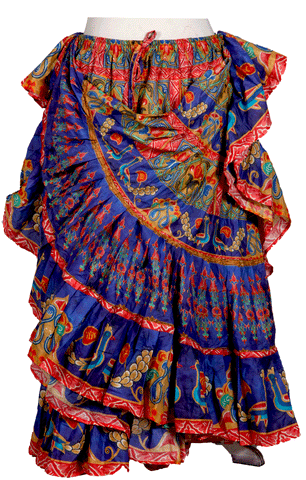 Digital print skirt deep ocean
