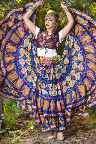 Digital print Skirt unique art blue