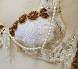 Peacock bra belt set white/silver