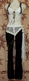 Gothic bra belt set white/black