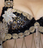 Cleopatra Black Bra belt set
