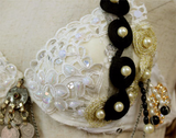 Gothic bra belt set white/black