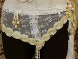 Gothic bra belt set white/black