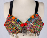 Embroidered multi tassel bra belt set