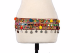Embroidered multi tassel bra belt set