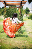 Jaipur Fusion Skirt Orange Burgundy