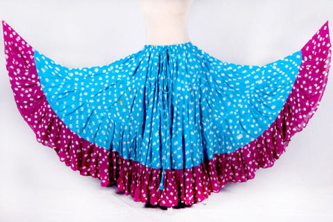 Jaipur white dot skirt turqouise/pink