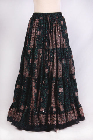 Blockprint Skirt black/beige