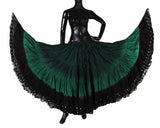 Wow Sari Bindi border Skirt green/black