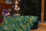 Block print skirt seagreen beauty