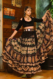 Digital print Skirt Black masti