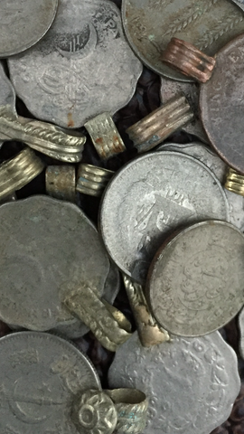 Tribal Bellydance Kuchi Gillet Real Vintage Coins 50pcs