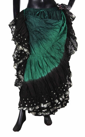 Wow Sari Bindi border Skirt green/black