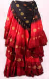 Jaquard bindi Skirt Black Red burgundy