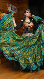 Block print skirt seagreen beauty