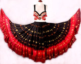 Jaquard bindi Skirt Black Red burgundy