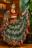 Digital print Skirt green forest