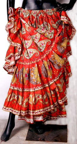 Digital Printed Skirt orange paisley