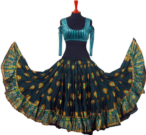 Digital print Skirt peacock